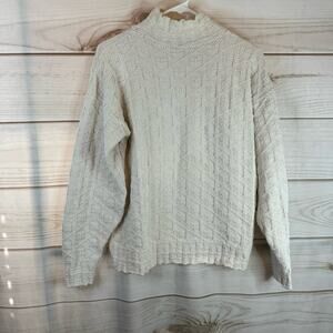 Vintage Care Isle Knitters White Knitted Sweater Size XL